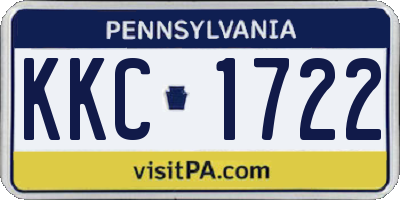PA license plate KKC1722