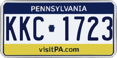 PA license plate KKC1723