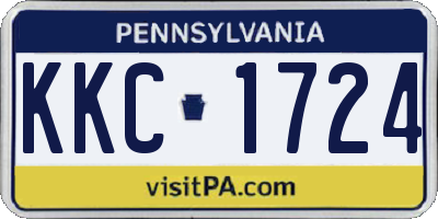 PA license plate KKC1724