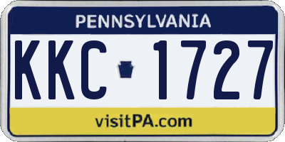 PA license plate KKC1727