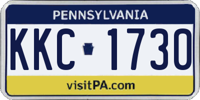 PA license plate KKC1730
