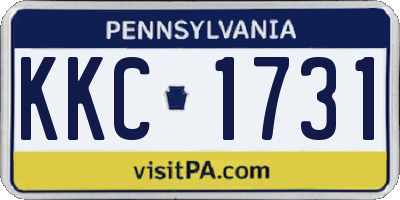 PA license plate KKC1731