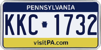 PA license plate KKC1732