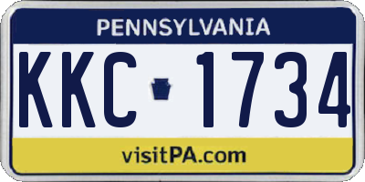 PA license plate KKC1734