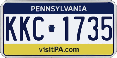 PA license plate KKC1735