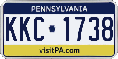 PA license plate KKC1738