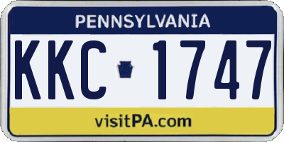 PA license plate KKC1747