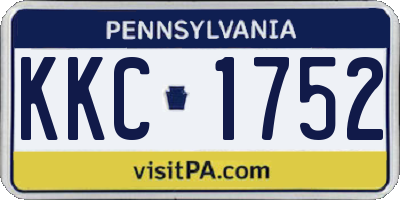 PA license plate KKC1752