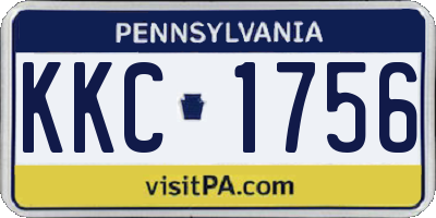 PA license plate KKC1756
