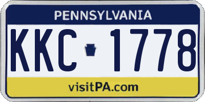 PA license plate KKC1778