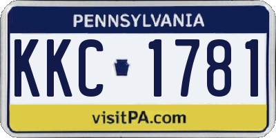 PA license plate KKC1781