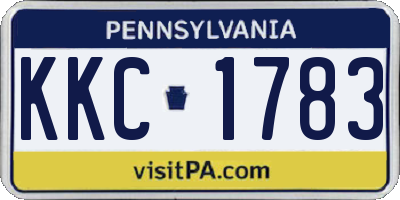 PA license plate KKC1783