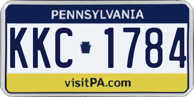 PA license plate KKC1784