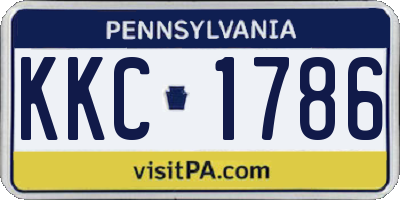 PA license plate KKC1786