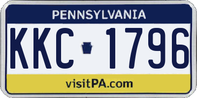 PA license plate KKC1796