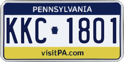PA license plate KKC1801