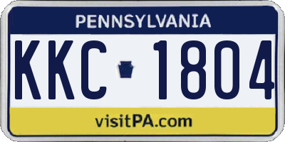 PA license plate KKC1804