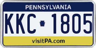 PA license plate KKC1805