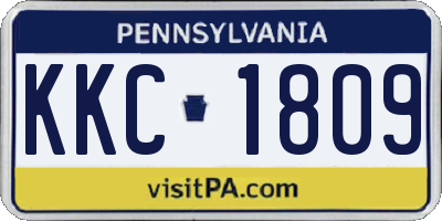 PA license plate KKC1809