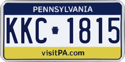 PA license plate KKC1815