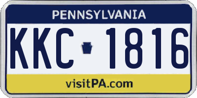PA license plate KKC1816