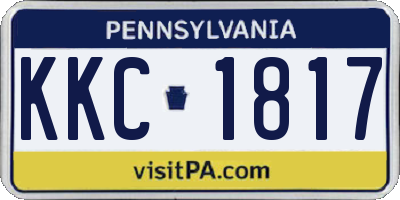PA license plate KKC1817