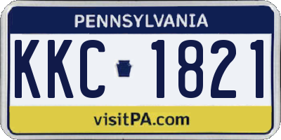 PA license plate KKC1821