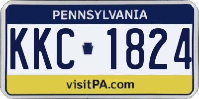 PA license plate KKC1824