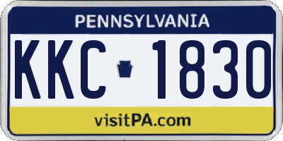 PA license plate KKC1830