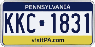 PA license plate KKC1831