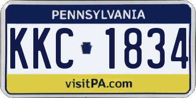 PA license plate KKC1834