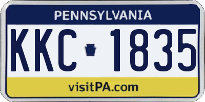 PA license plate KKC1835