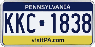 PA license plate KKC1838