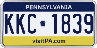 PA license plate KKC1839