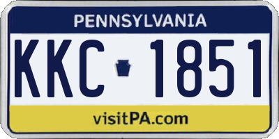 PA license plate KKC1851