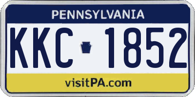 PA license plate KKC1852