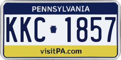 PA license plate KKC1857