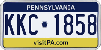 PA license plate KKC1858