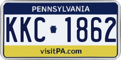 PA license plate KKC1862