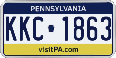 PA license plate KKC1863