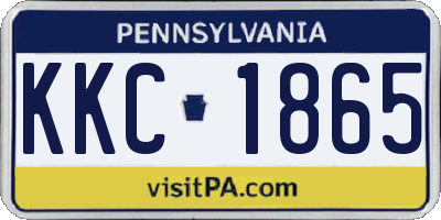 PA license plate KKC1865