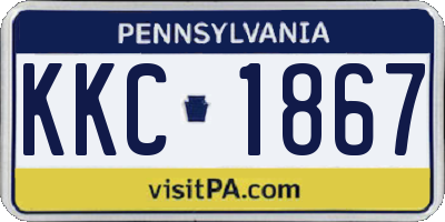 PA license plate KKC1867