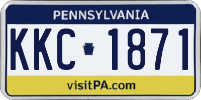 PA license plate KKC1871