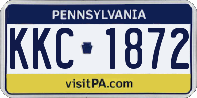 PA license plate KKC1872