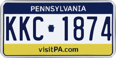 PA license plate KKC1874