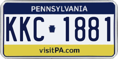 PA license plate KKC1881