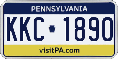 PA license plate KKC1890