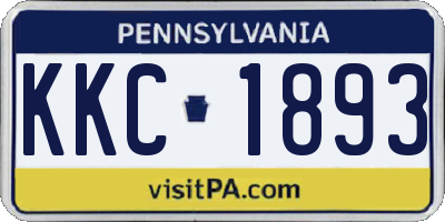 PA license plate KKC1893