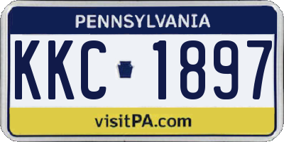 PA license plate KKC1897