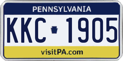 PA license plate KKC1905